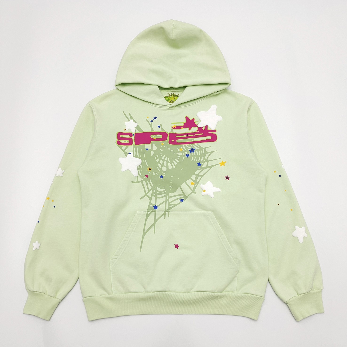 Sp5der Graphic-print "Mint" Hoodie - DesignerGu