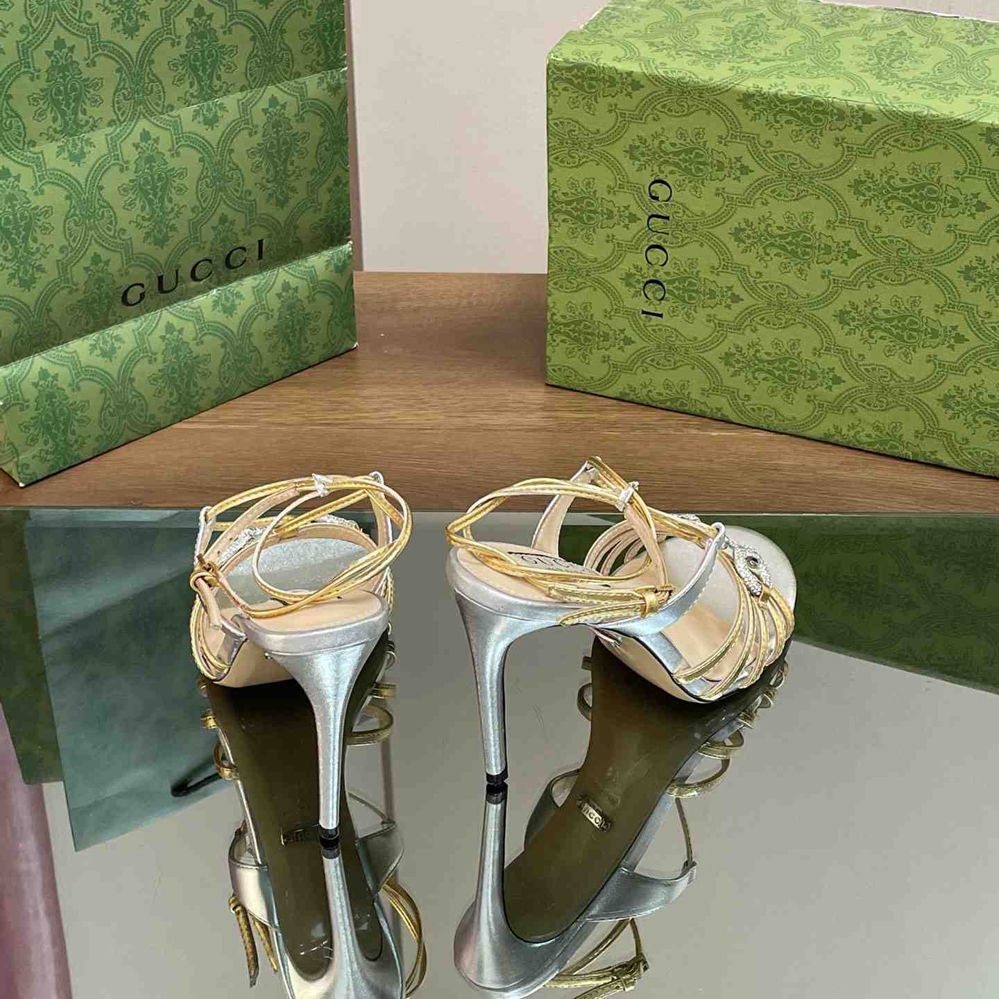 Gucci Horsebit Embellished Leather Sandals  85mm - DesignerGu