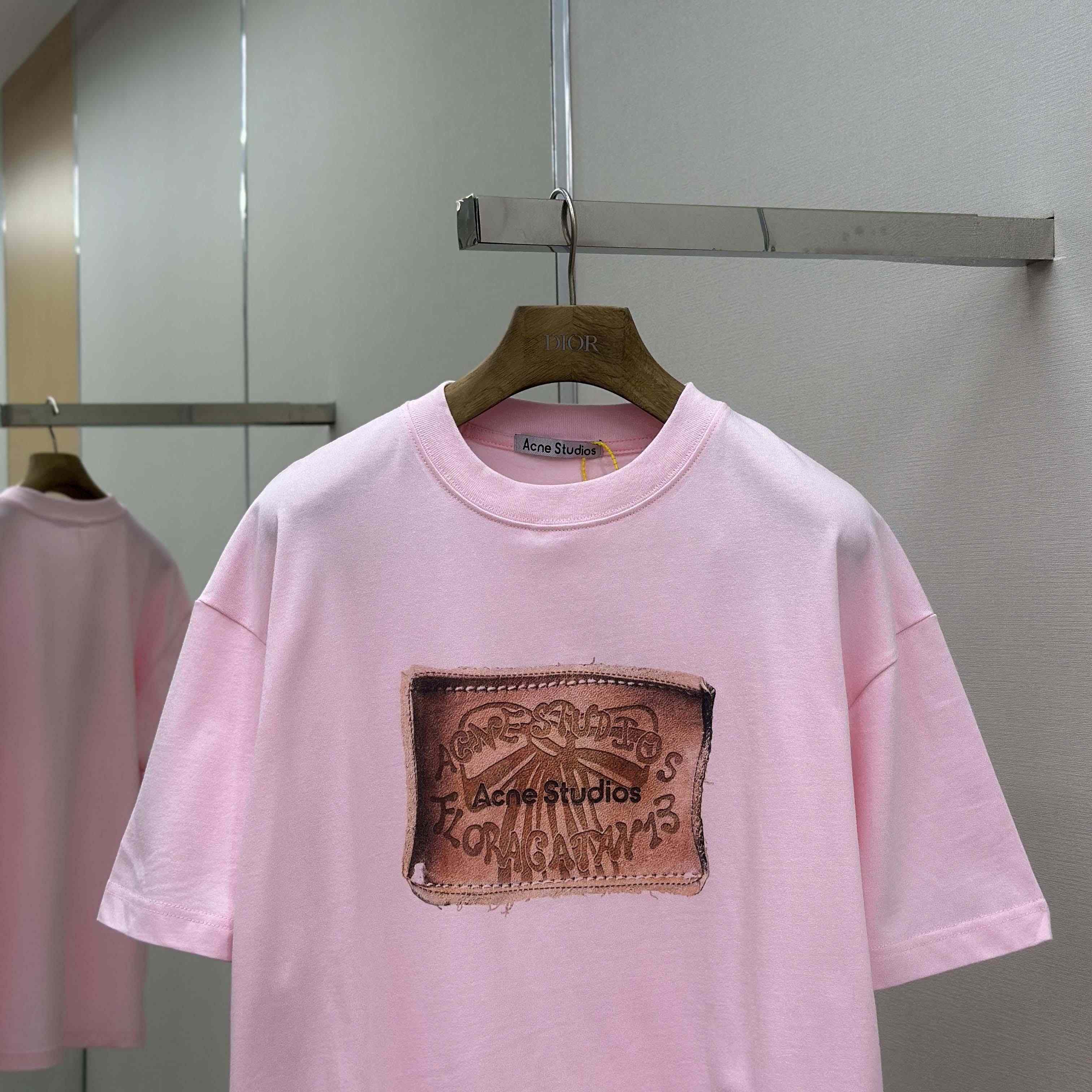 Acne Studios Logo T-shirt-Baby pink - DesignerGu