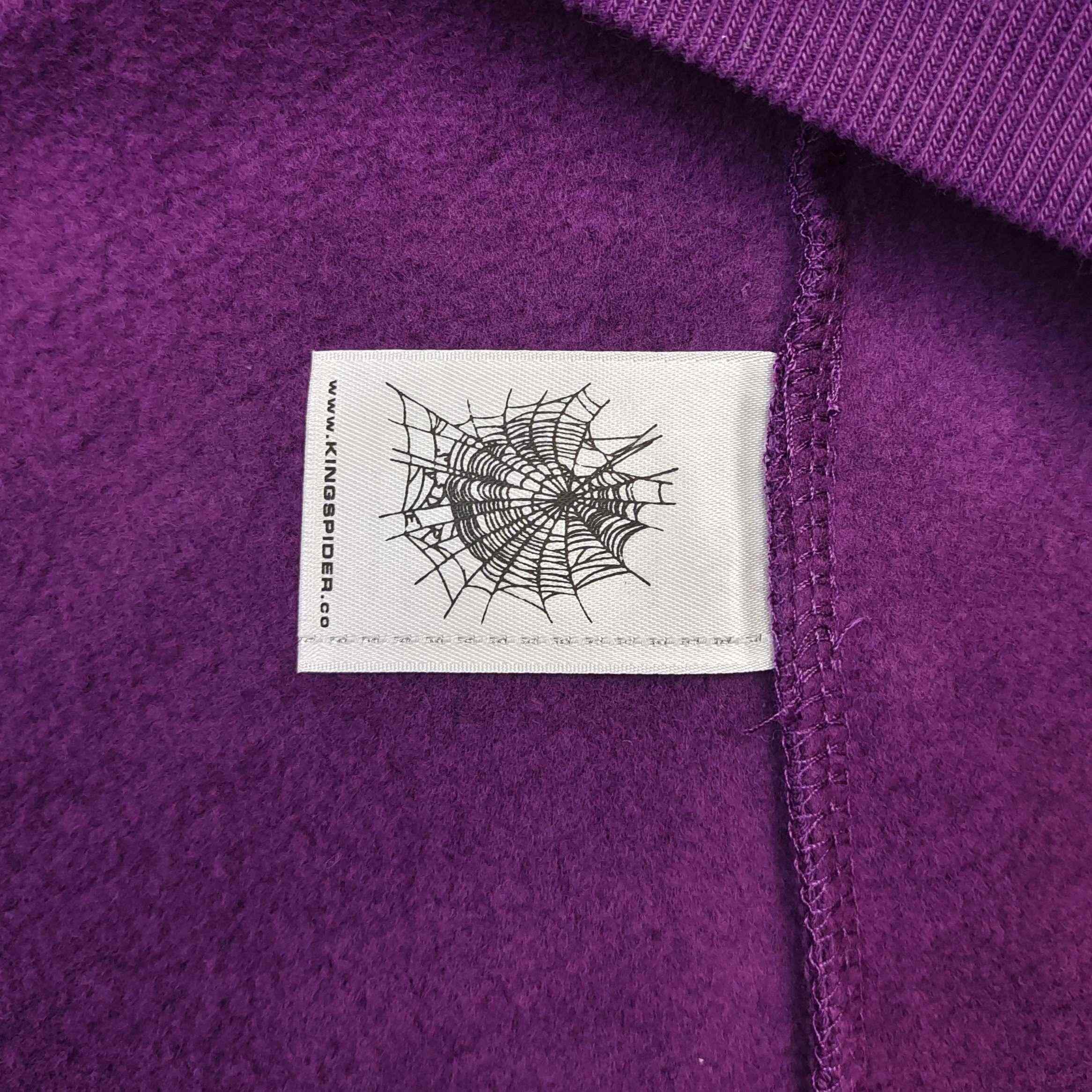 Sp5der OG Web V2 Hoodie 'Purple' - DesignerGu