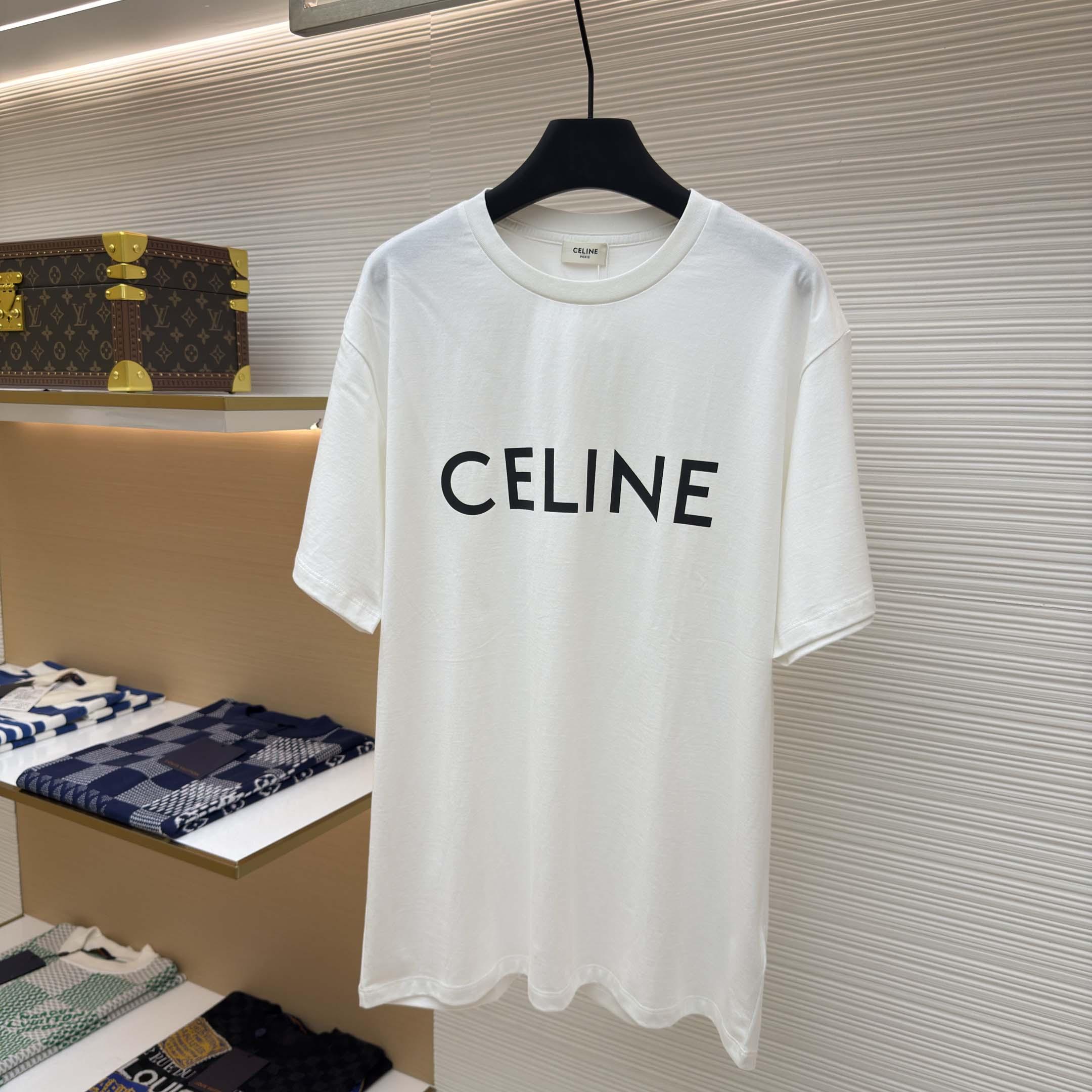 Celine Loose T-shirt In Cotton Jersey - DesignerGu