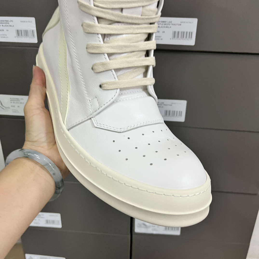 Rick Owens Wmns Strobe Geobasket 'Milk'  - DesignerGu