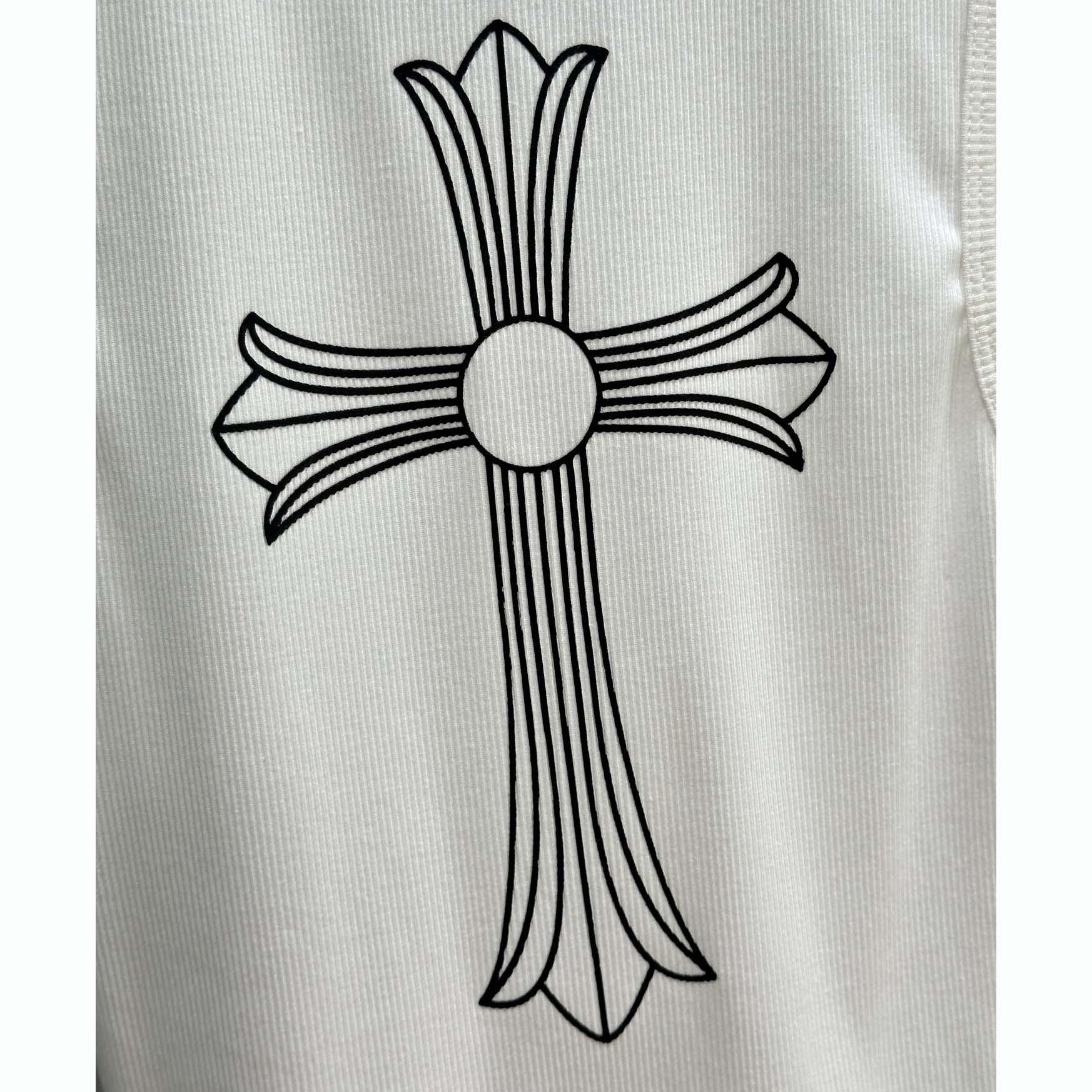 Chrome Hearts T Bar Cross Ribbed Tank Top - DesignerGu