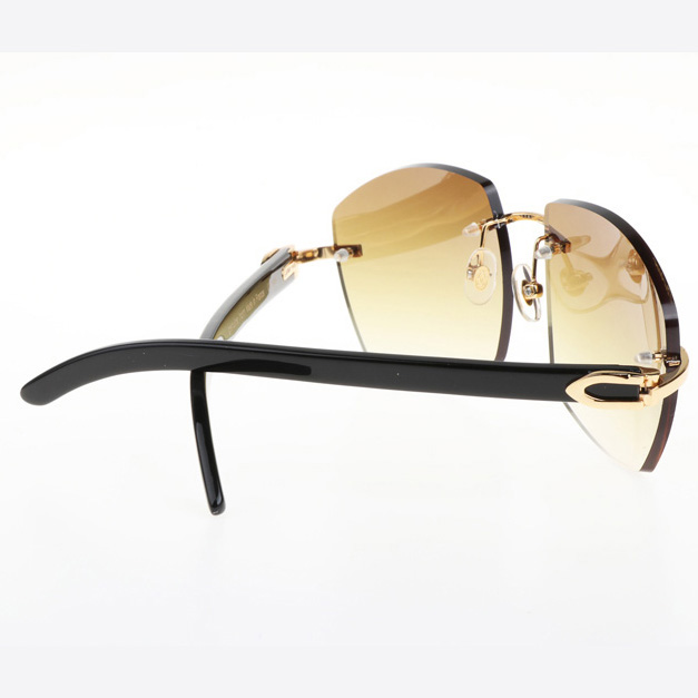 Cartier CT 4189706 Black Buffalo Sunglasses In Gold Gradient Brown - DesignerGu