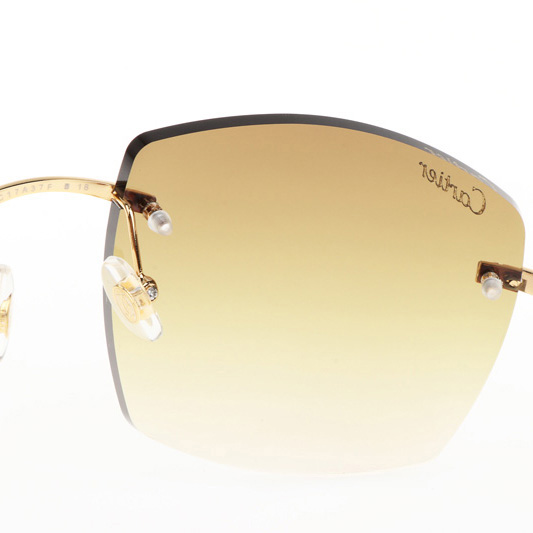 Cartier CT 4189706 Black Buffalo Sunglasses In Gold Gradient Brown - DesignerGu