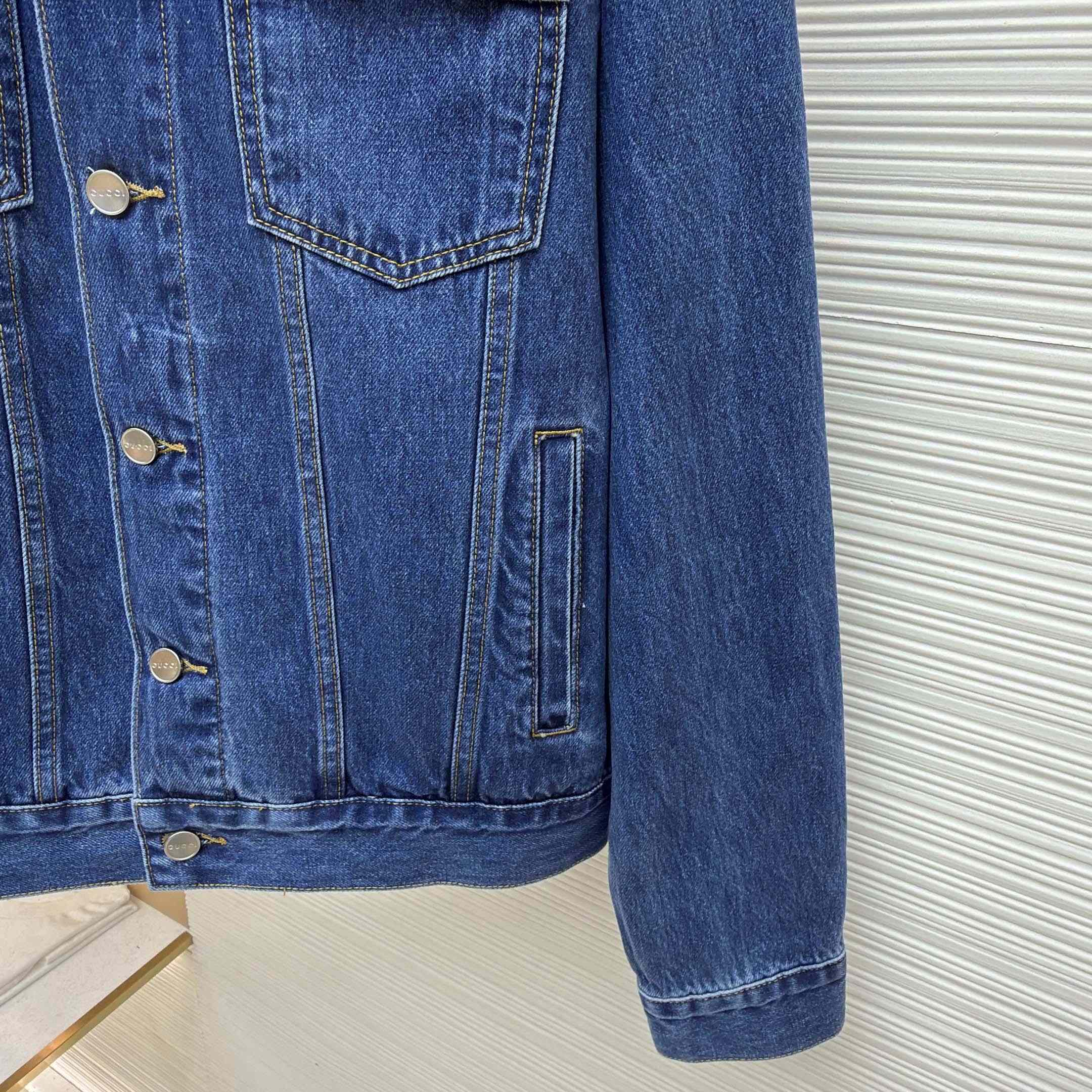 Gucci Cotton Denim Jacket With Horsebit - DesignerGu