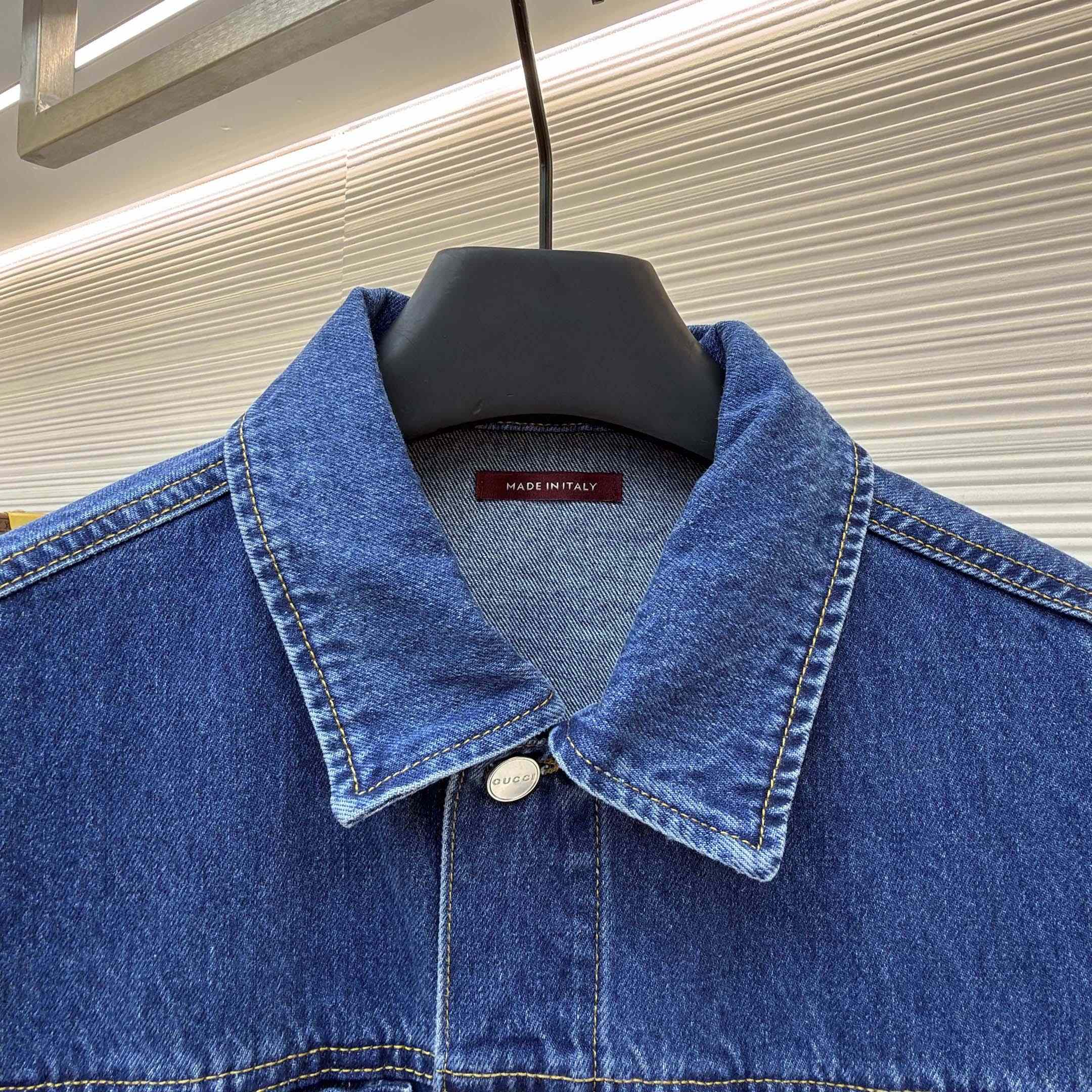 Gucci Cotton Denim Jacket With Horsebit - DesignerGu