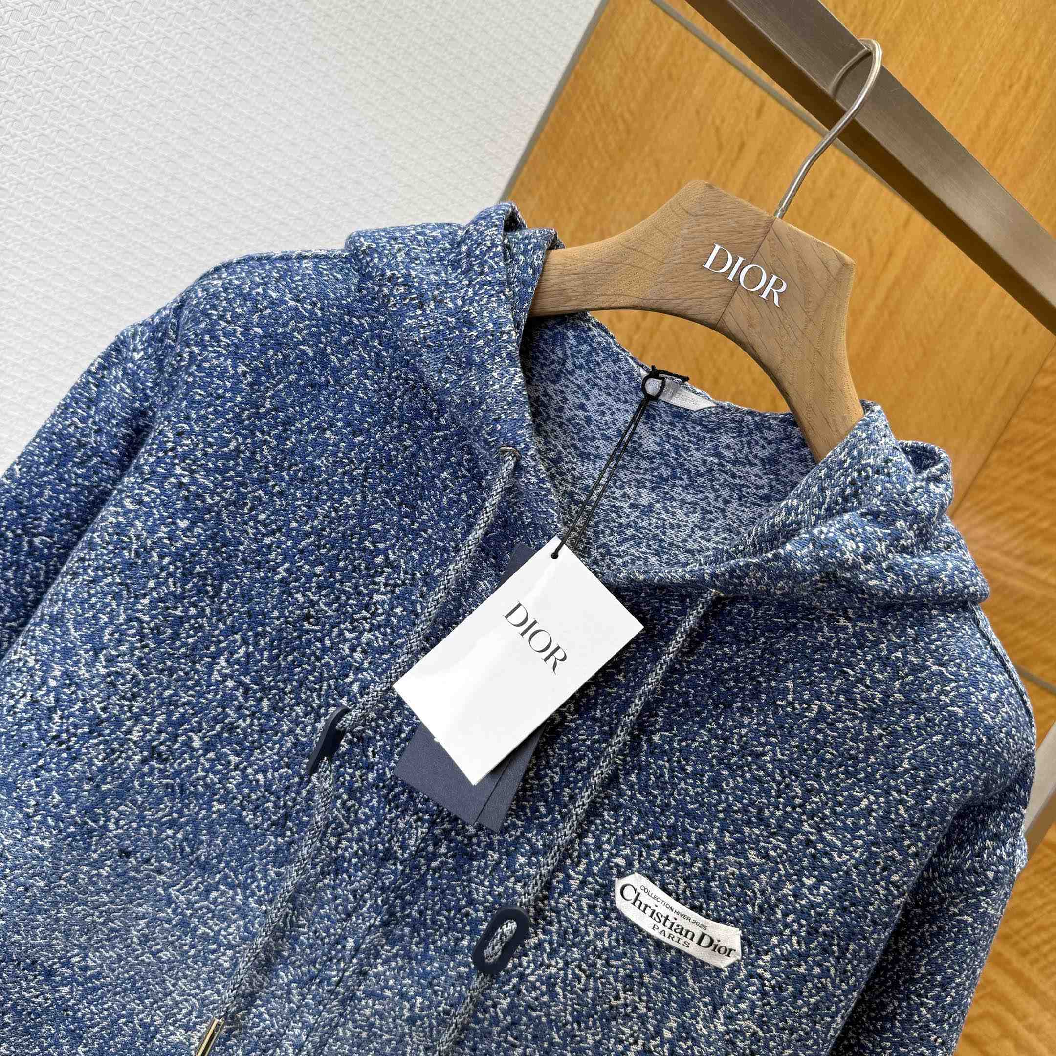 Dior Blouson Jacket with Hood and Christian Dior Paris Tag Blue - DesignerGu