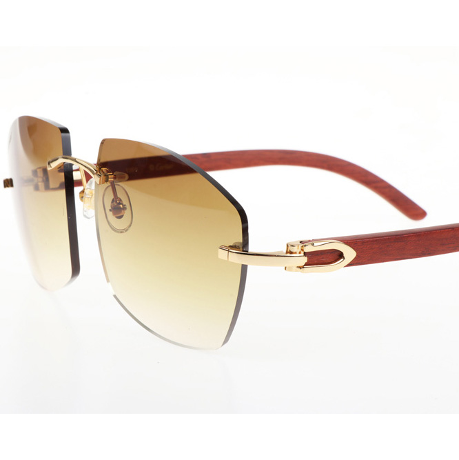 Cartier CT 4189706 Wood Sunglasses In Gold Gradient Brown - DesignerGu