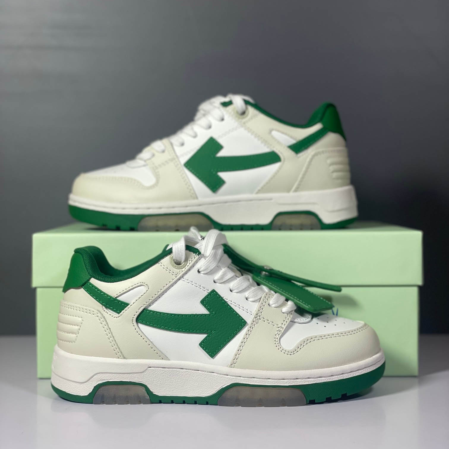 Off-White Out Of Office Low 'White Green' - DesignerGu