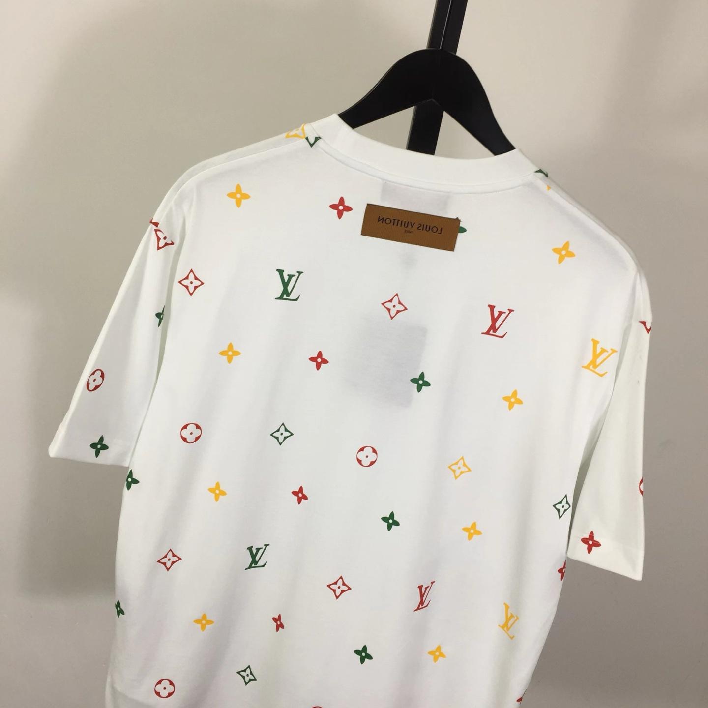 Louis Vuitton Cotton T-shirt With A Colorful Flower Graphic Print - DesignerGu