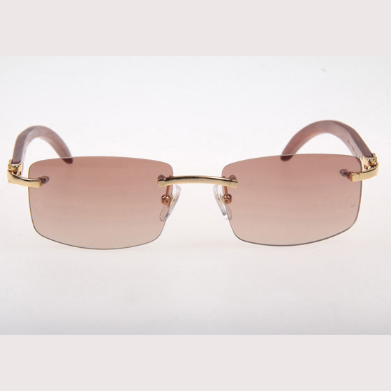 Cartier CT 3524012 Wood Sunglasses In Gold Brown - DesignerGu