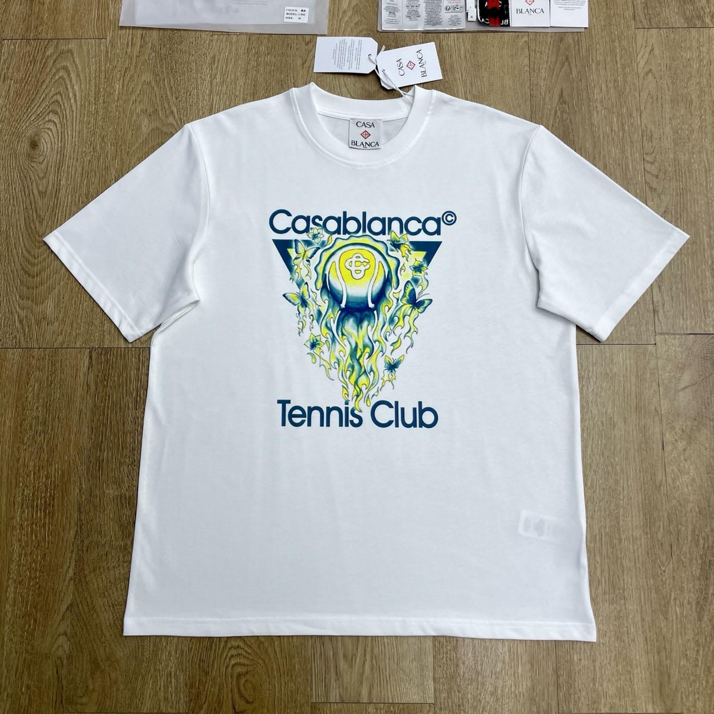 Casablanca White Tennis Club Icon Short Sleeve T‑shirt C1122 - DesignerGu