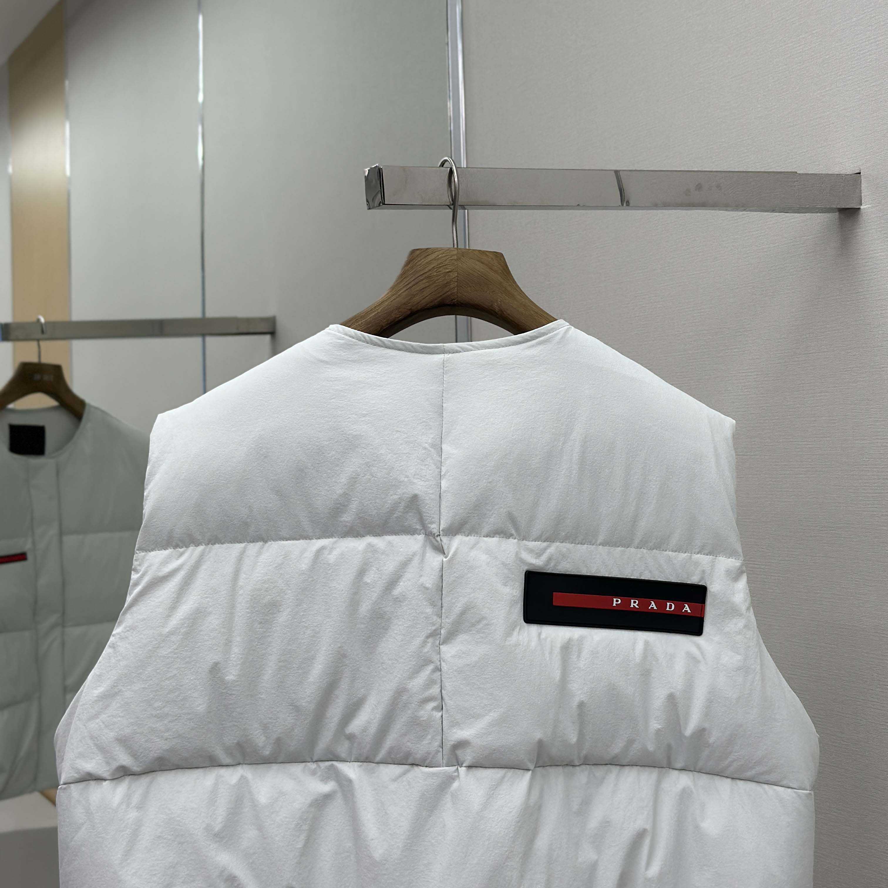 Prada White Nylon Puffer Gilet Jacket - DesignerGu