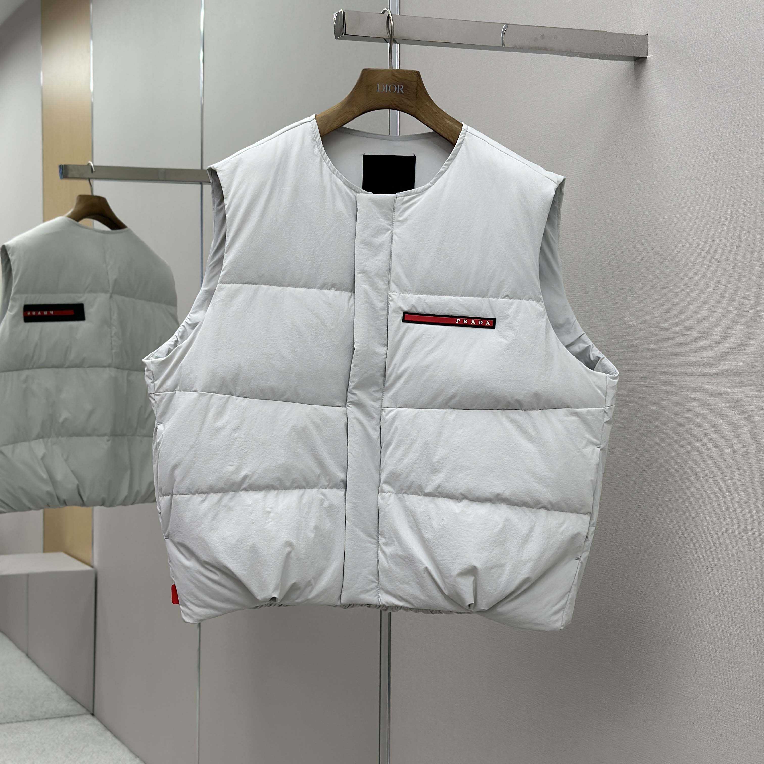 Prada White Nylon Puffer Gilet Jacket - DesignerGu