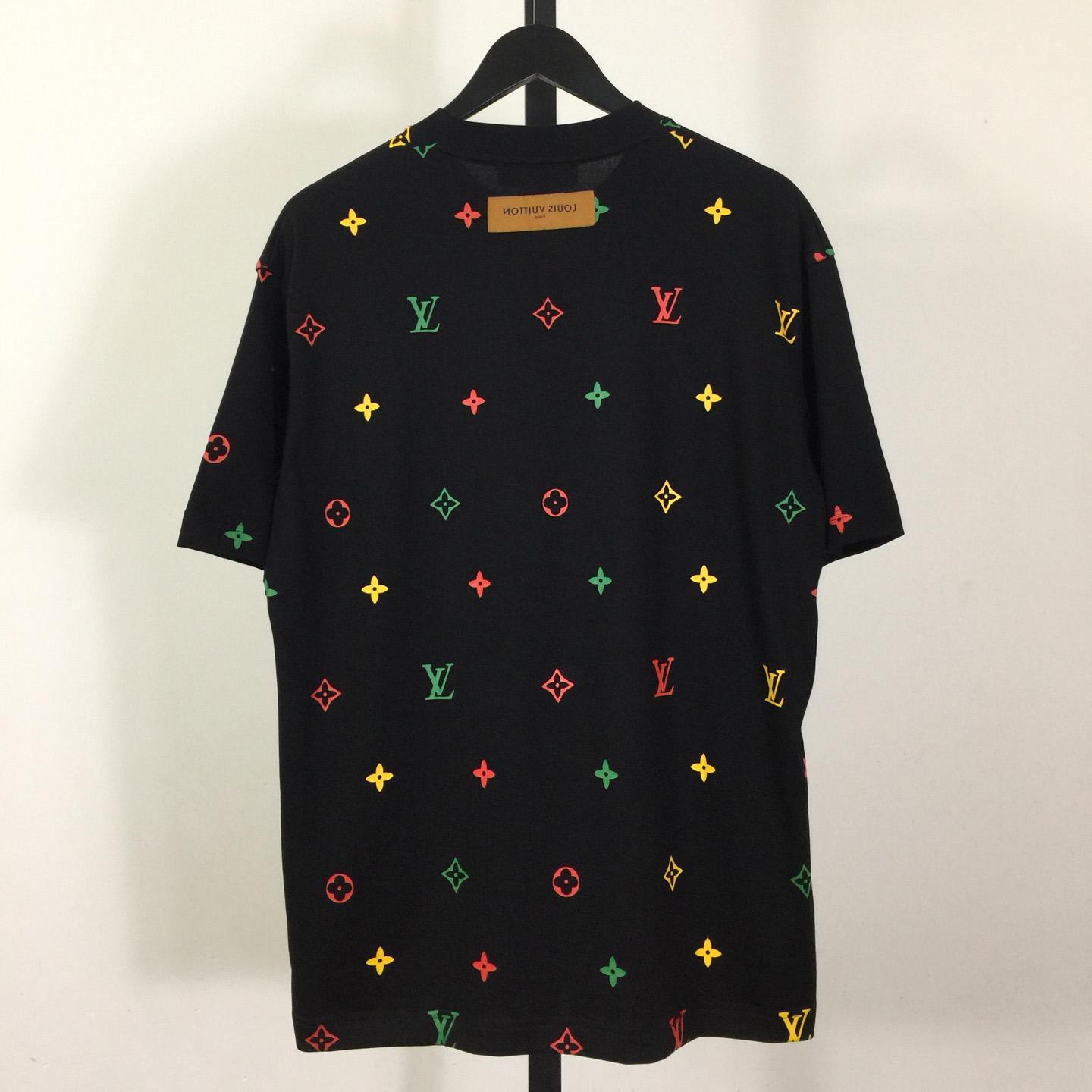 Louis Vuitton Cotton T-shirt With A Colorful Flower Graphic Print - DesignerGu