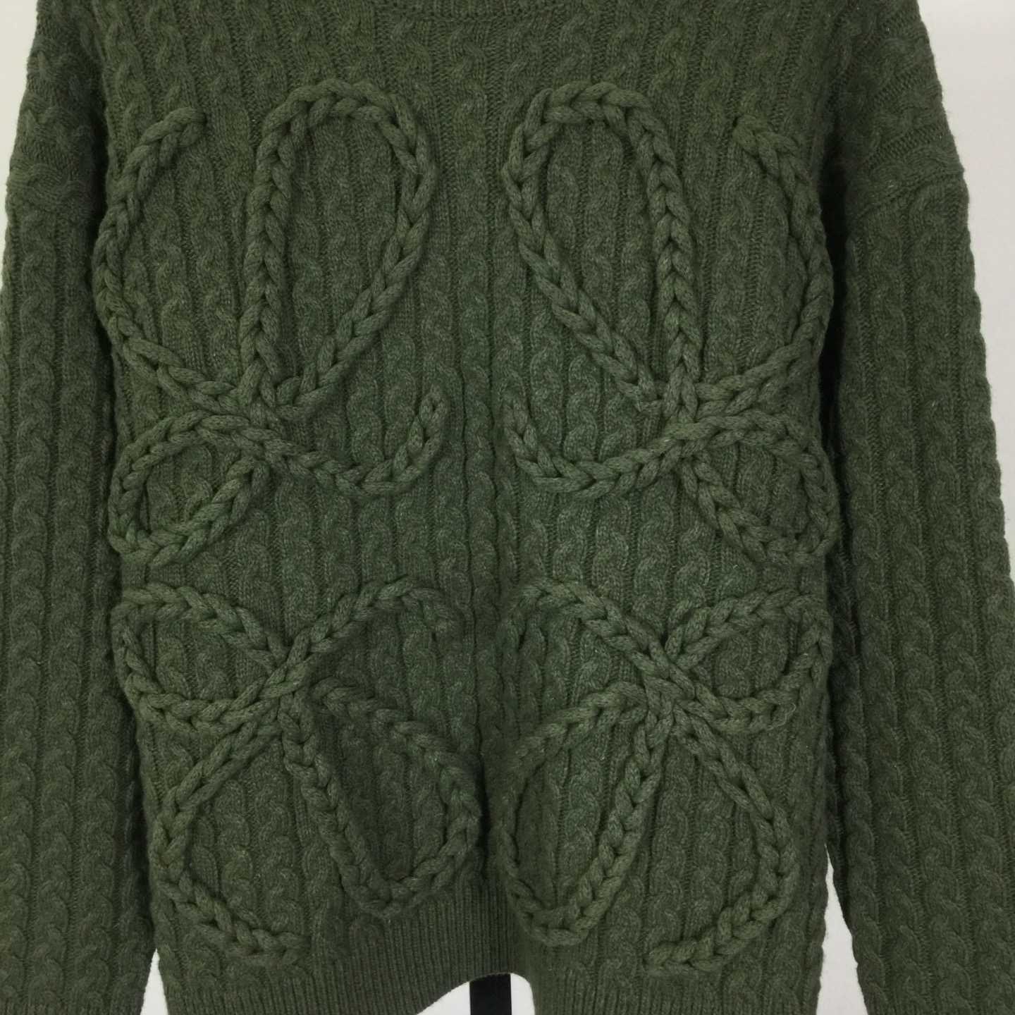 Loewe Men's Anagram Cable-Knit Wool - DesignerGu