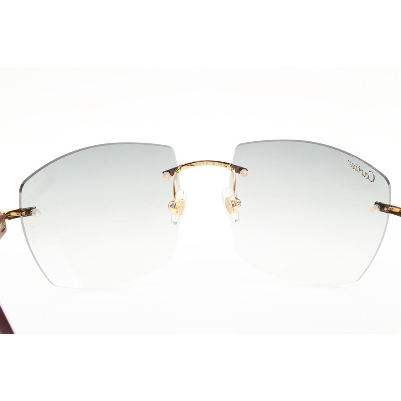 Cartier CT 4189706 Wood Sunglasses In Gold Gradient Grey - DesignerGu