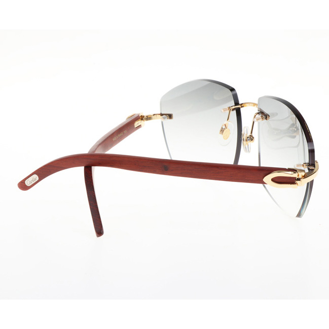 Cartier CT 4189706 Wood Sunglasses In Gold Gradient Grey - DesignerGu