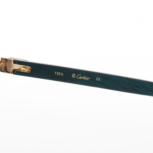 Cartier CT 4189706 Green Wood Sunglasses In Gold Gradient Grey - DesignerGu