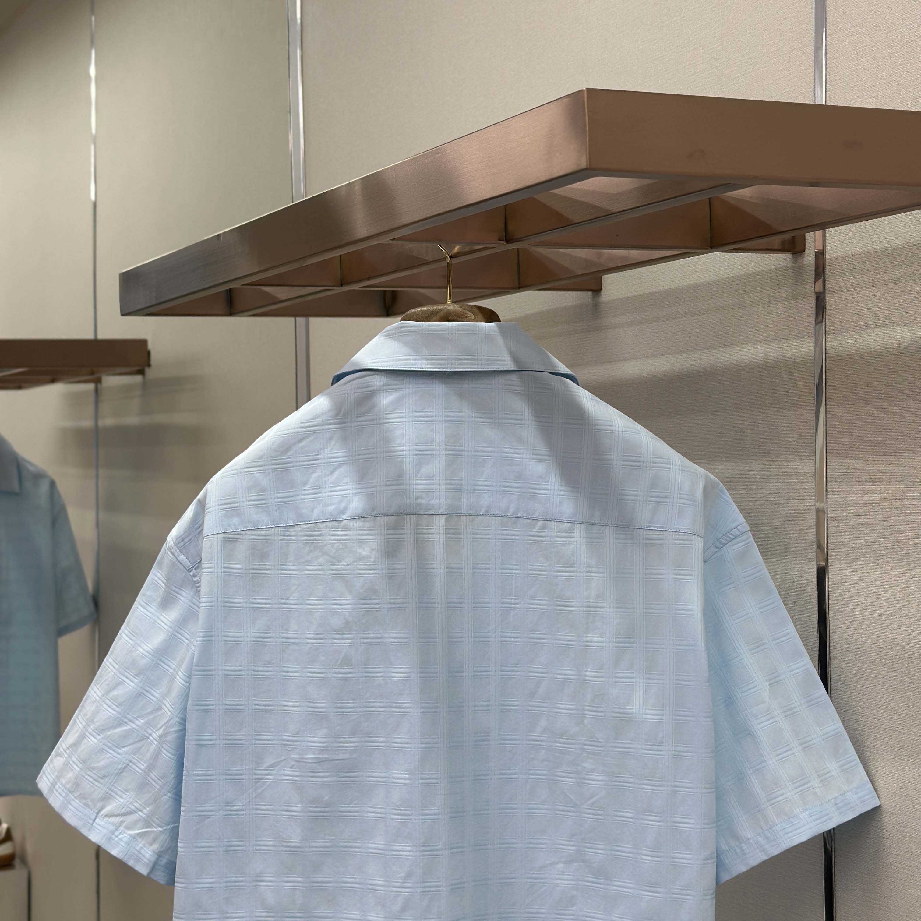 Loewe Short Sleeve Shirt in Cotton Blue - DesignerGu