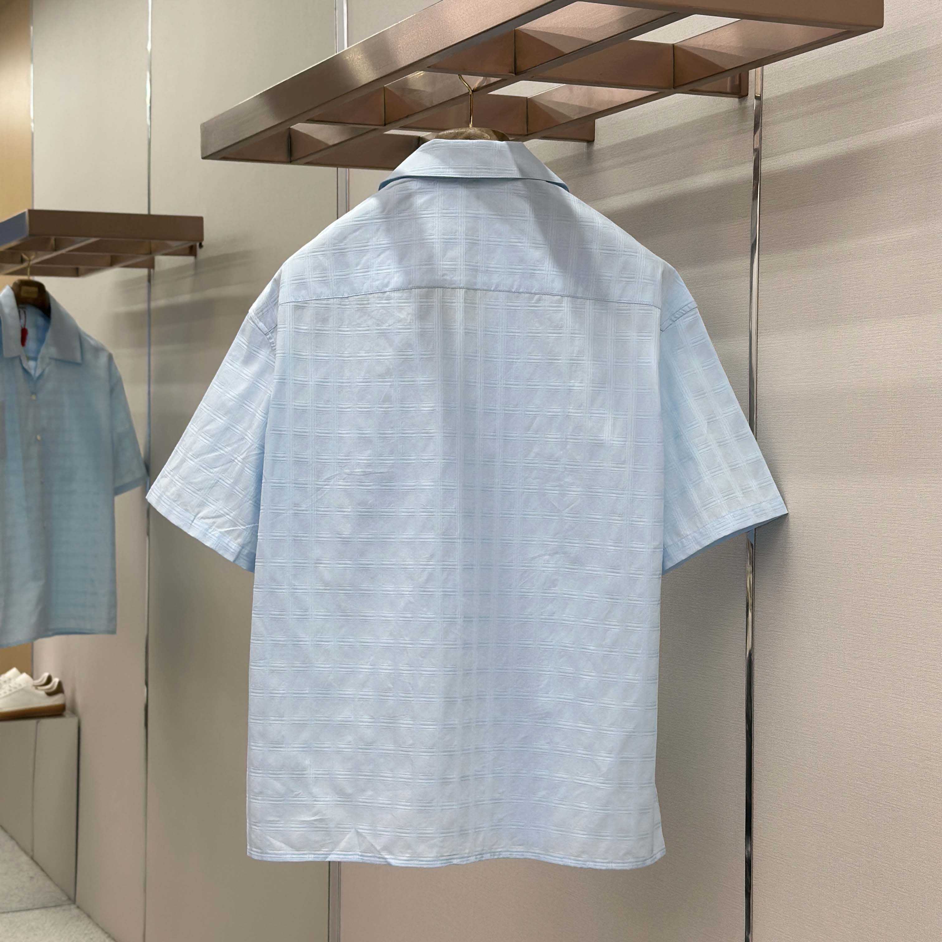 Loewe Short Sleeve Shirt in Cotton Blue - DesignerGu