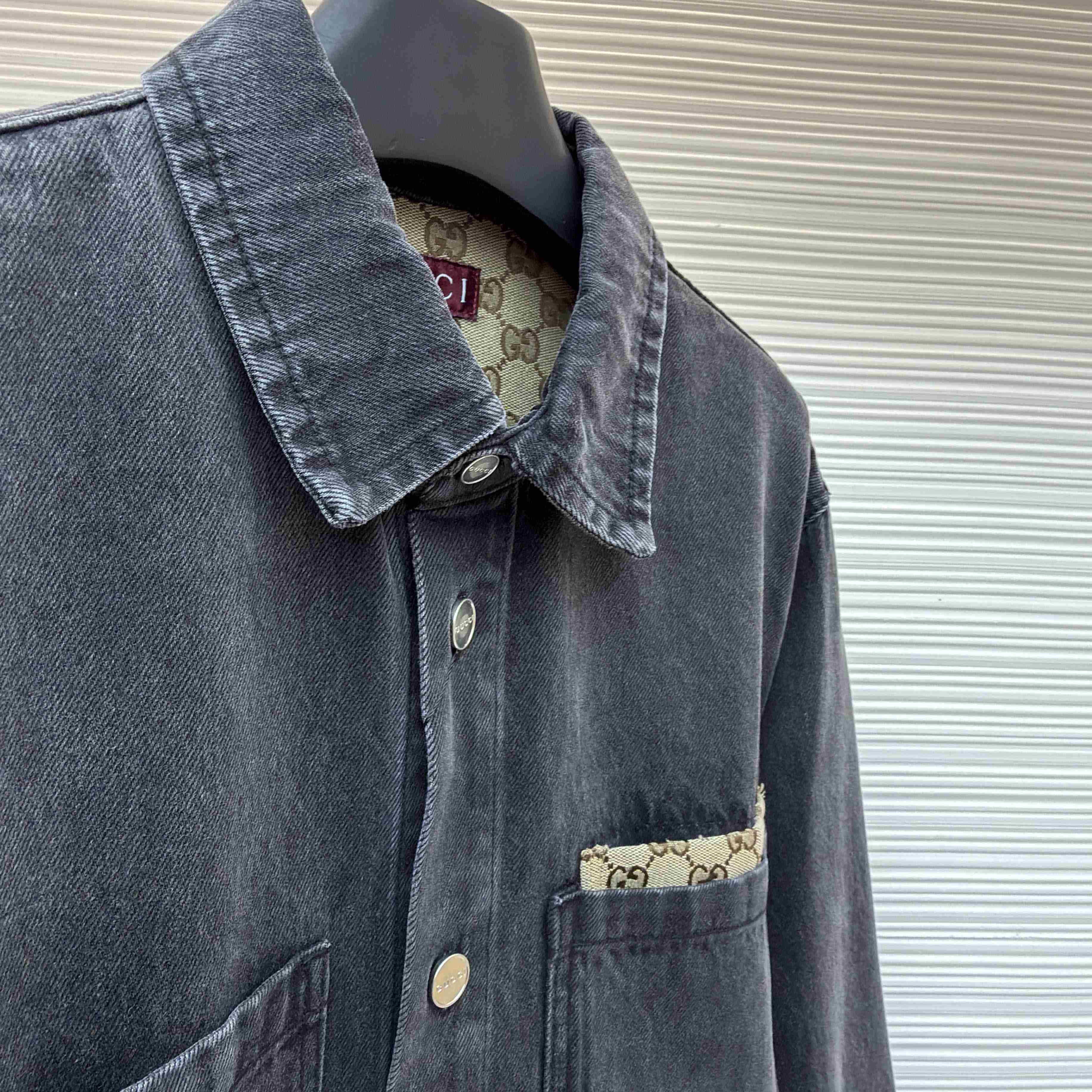 Gucci Washed Cotton Denim Shirt - DesignerGu