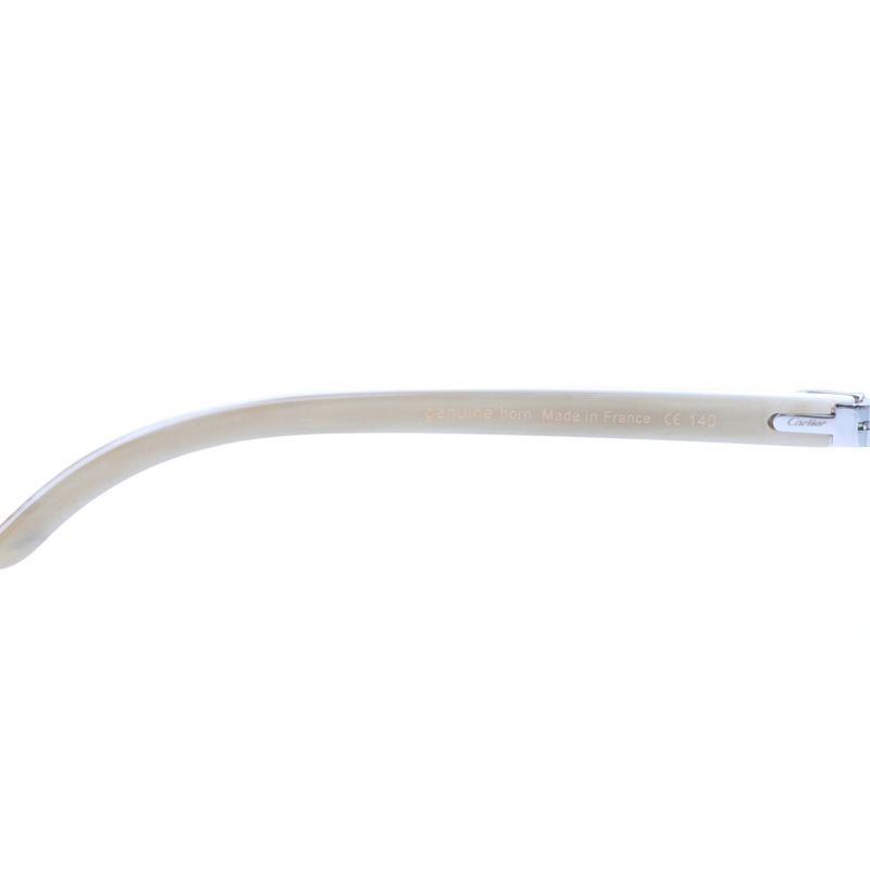 Cartier CT 4189706 Shell Mix White Buffalo Sunglasses In Silver Gradient Grey - DesignerGu