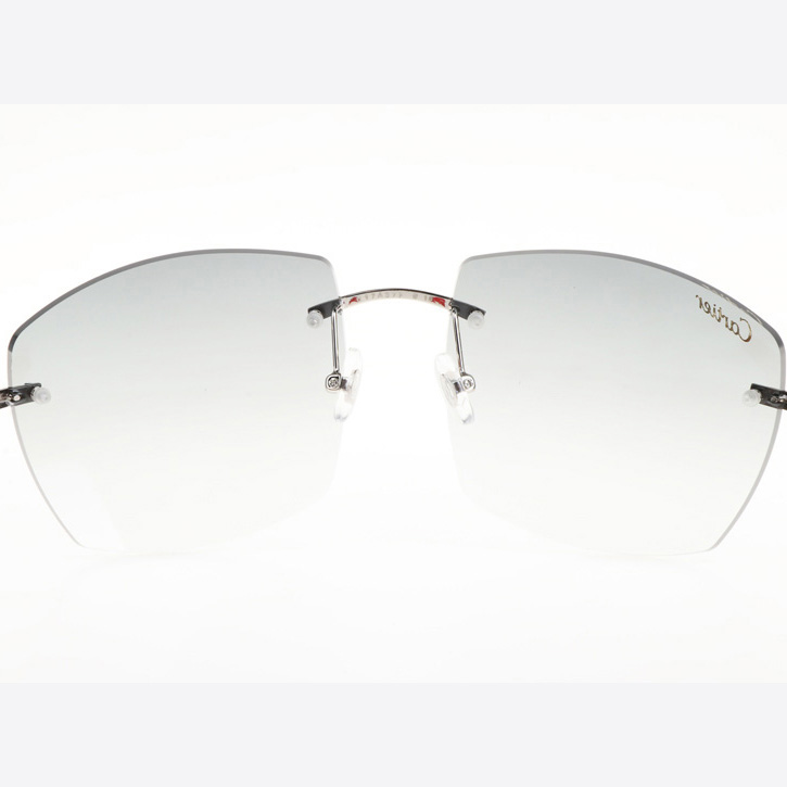 Cartier CT 4189706 Red Wood Sunglasses In Silver Gradient Grey - DesignerGu