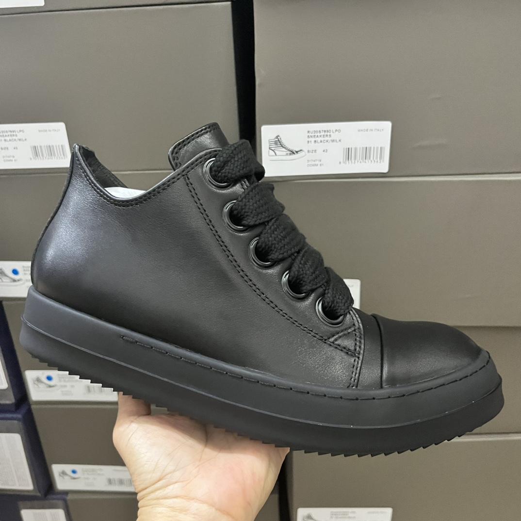 Rick Owens Lido Jumbo Laced Sneaker Low 'Black' - DesignerGu