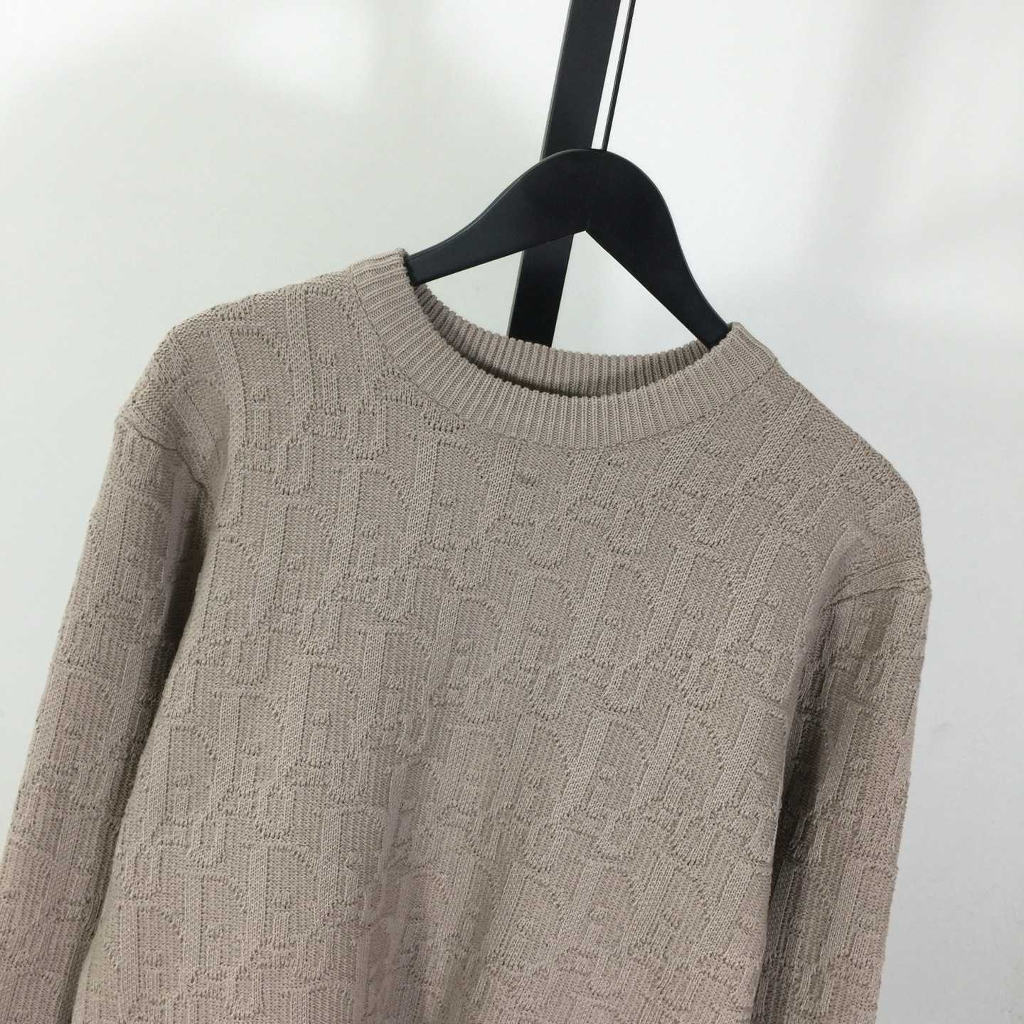 Dior Oblique Sweater Beige Cotton-Blend Jacquard - DesignerGu