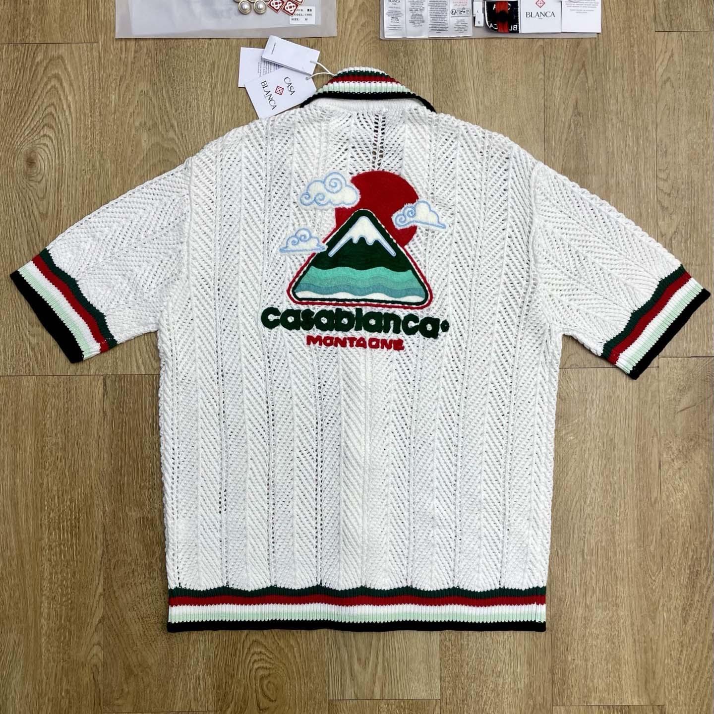 Casablanca Sporty Faux Crochet Cotton Shirt    Z6029 - DesignerGu