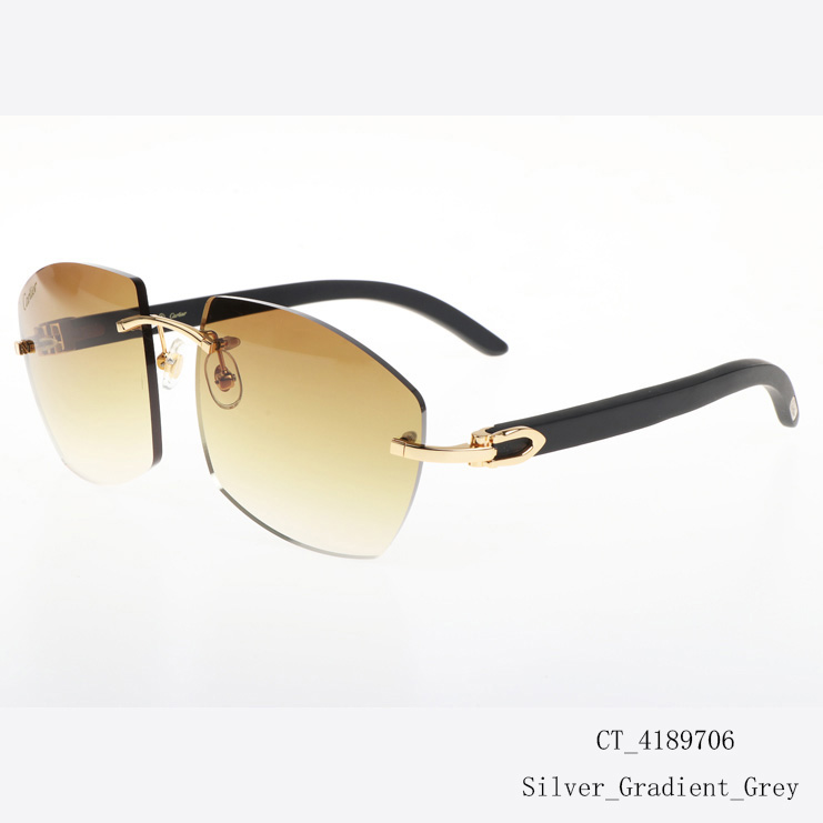 Cartier CT 4189706 Black Wood Sunglasses In Gold Gradient Brown - DesignerGu