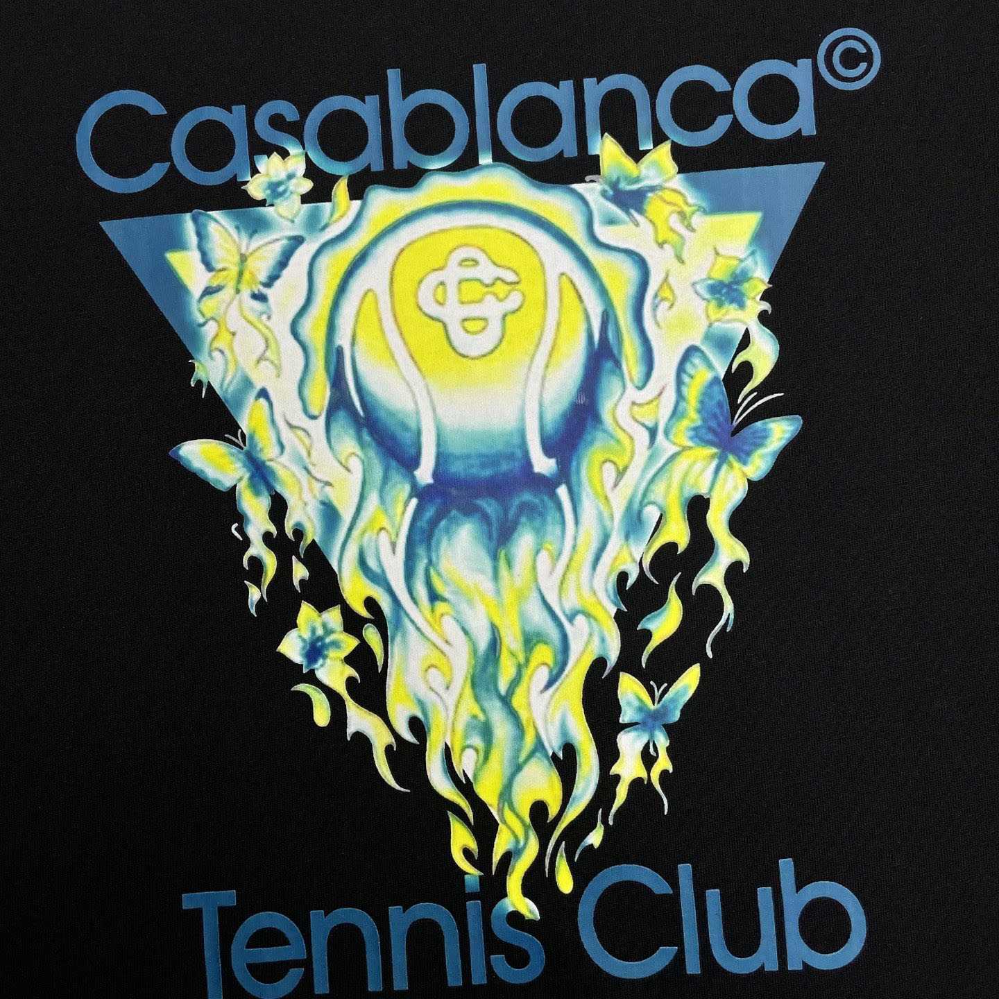 Casablanca Black Tennis Club Icon Short Sleeve T‑shirt C1123 - DesignerGu