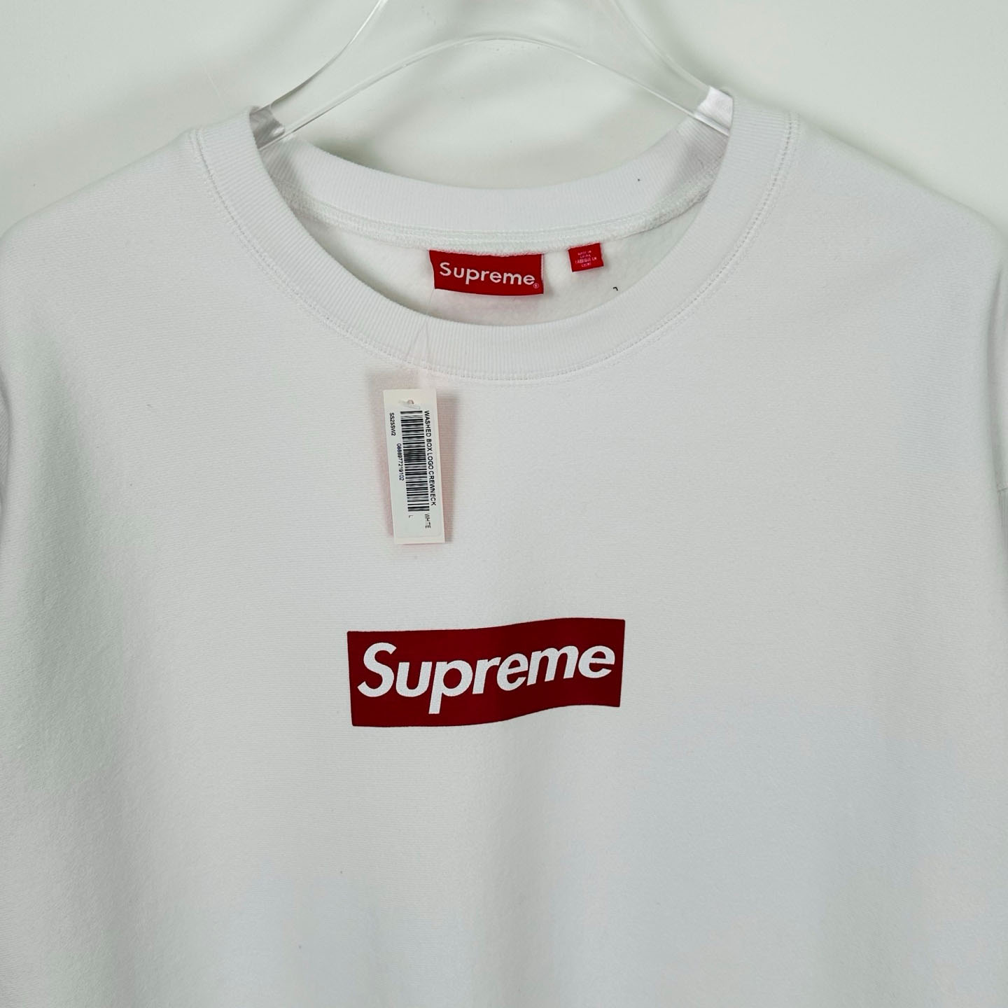 Supreme 25SS Wash Box Logo Crewneck 'White' - DesignerGu
