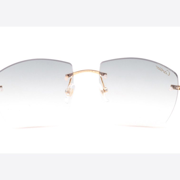 Cartier CT 4189706 Shell Mix Black Buffalo Sunglasses In Gold Gradient Grey - DesignerGu