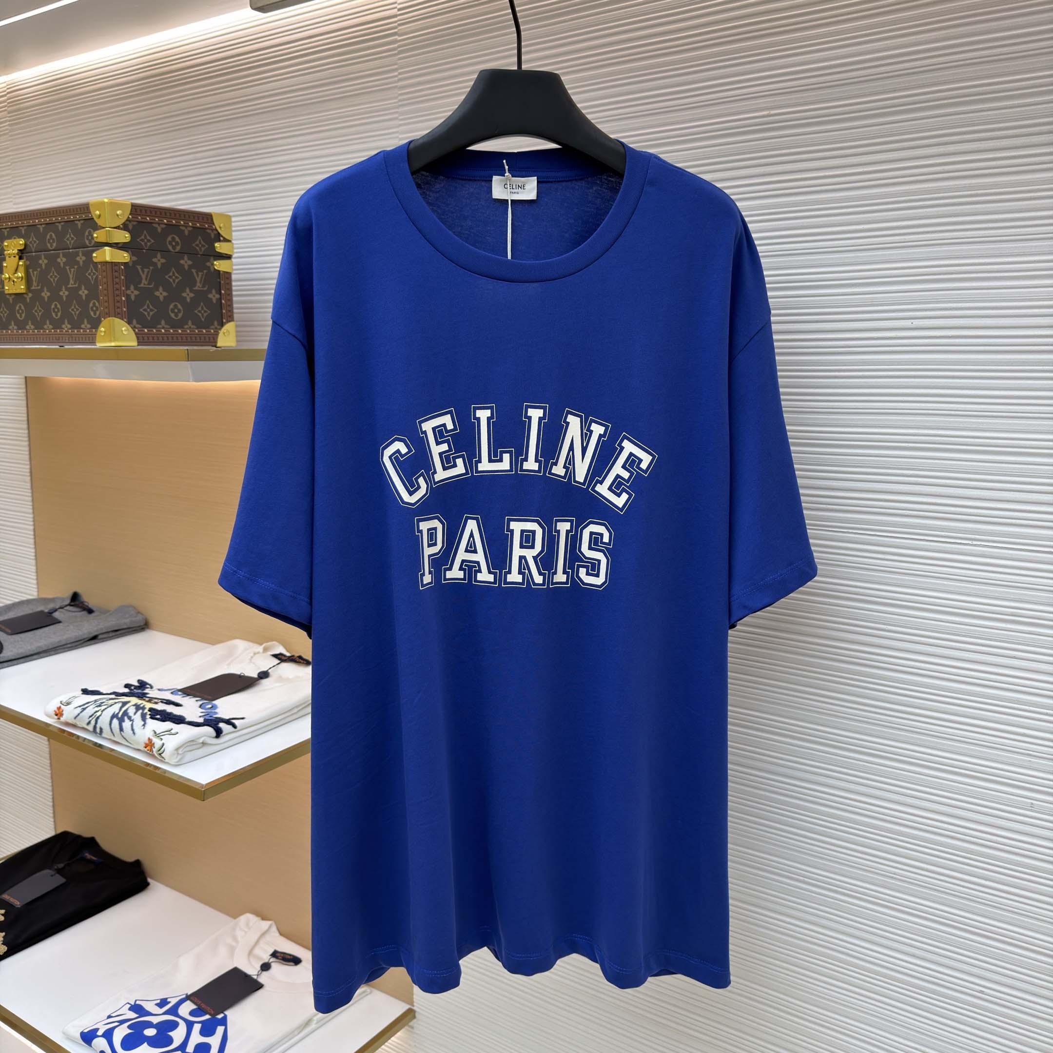 Celine Loose T-shirt In Cotton Jersey - DesignerGu