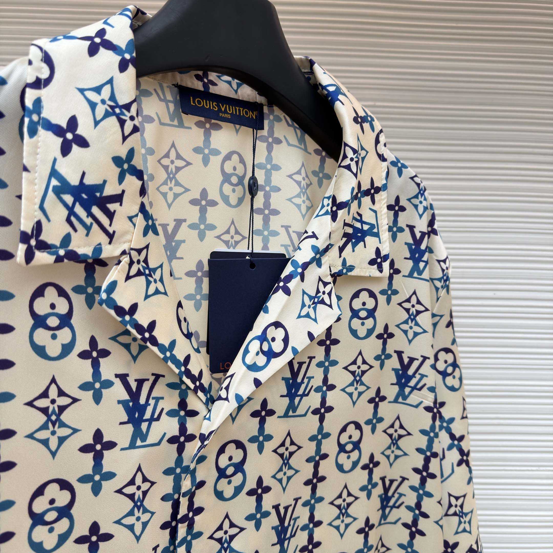 Louis Vuitton Monogram Printed Silk Short-Sleeved Shirt   1AJUOH - DesignerGu