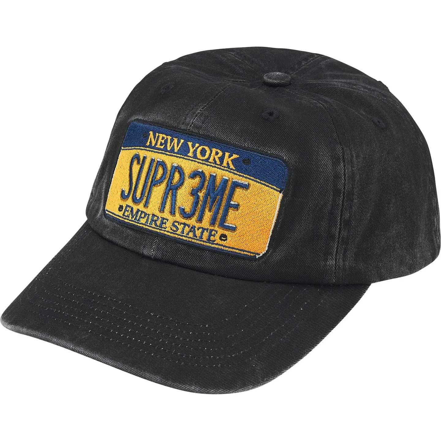 Supreme License Plate 6-Panel 'Black' - DesignerGu