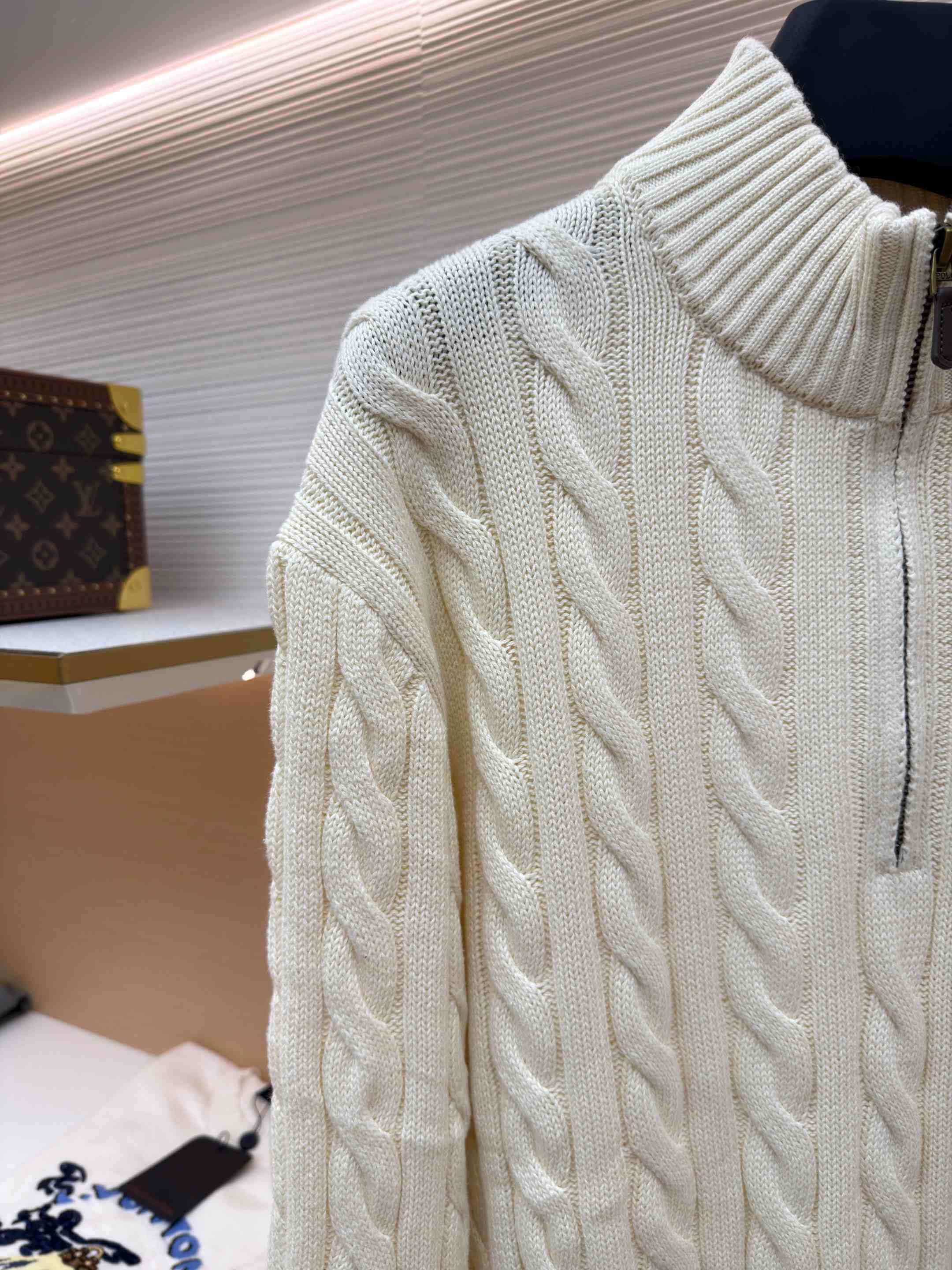 Polo Ralph Cable-Knit Cotton Quarter-Zip Jumper - DesignerGu