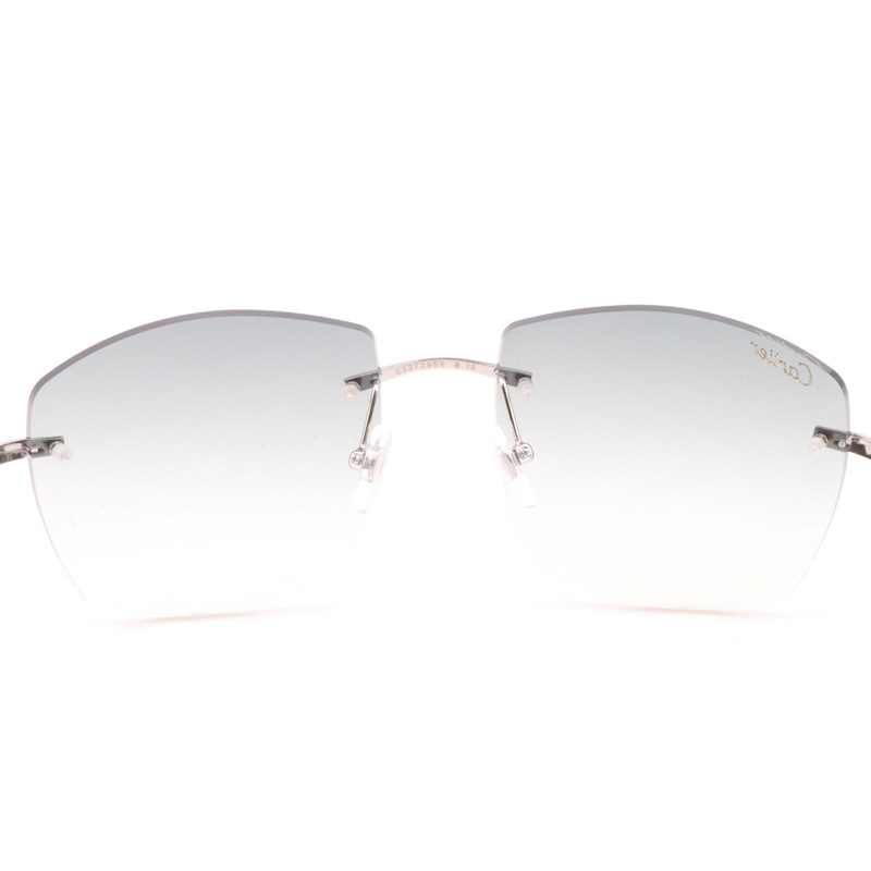 Cartier CT 4189706 Shell Mix Black Buffalo Sunglasses In Silver Gradient Grey - DesignerGu