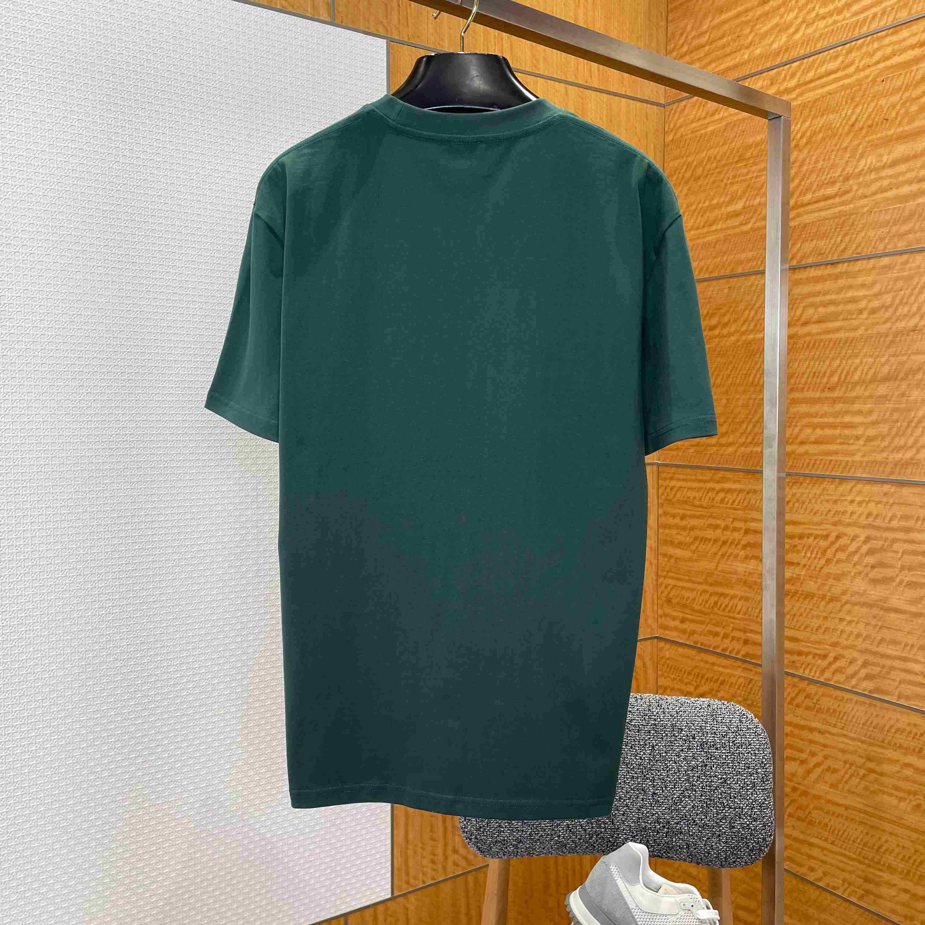 Dior T-Shirt with Dior Embroidery Green - DesignerGu