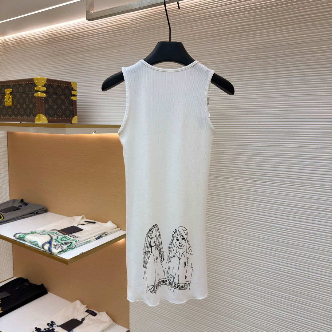Chrome Hearts Neck Logo Miyumi Sisters White Tank Top - DesignerGu