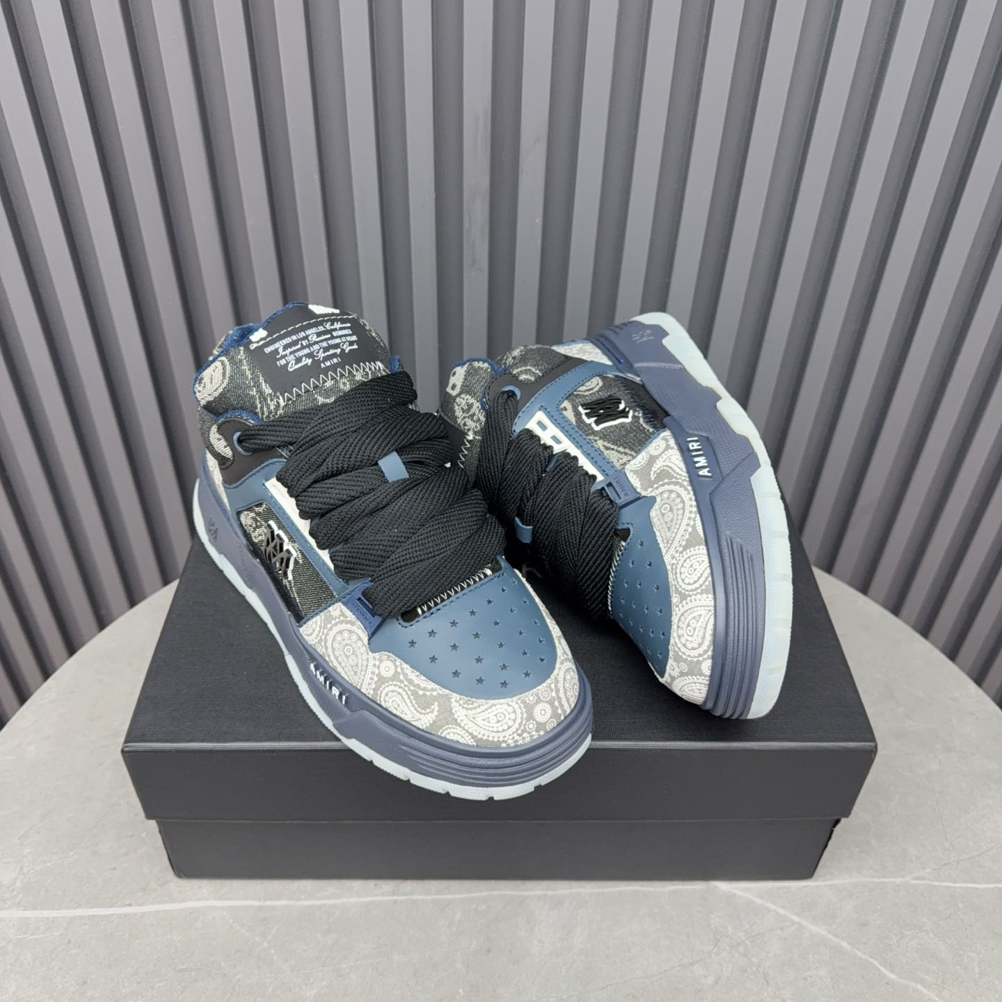 Amir Blue Bandana Jacquard MA-1 Sneakers - DesignerGu