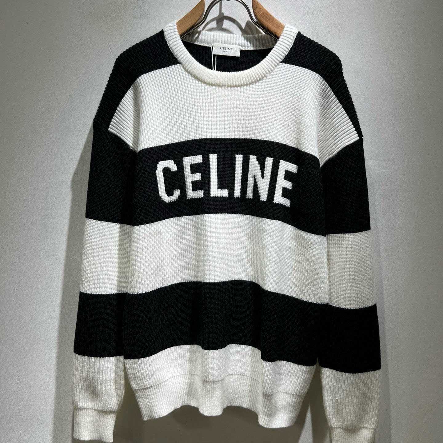Celine Oversized Sweater In Striped Cotton - DesignerGu