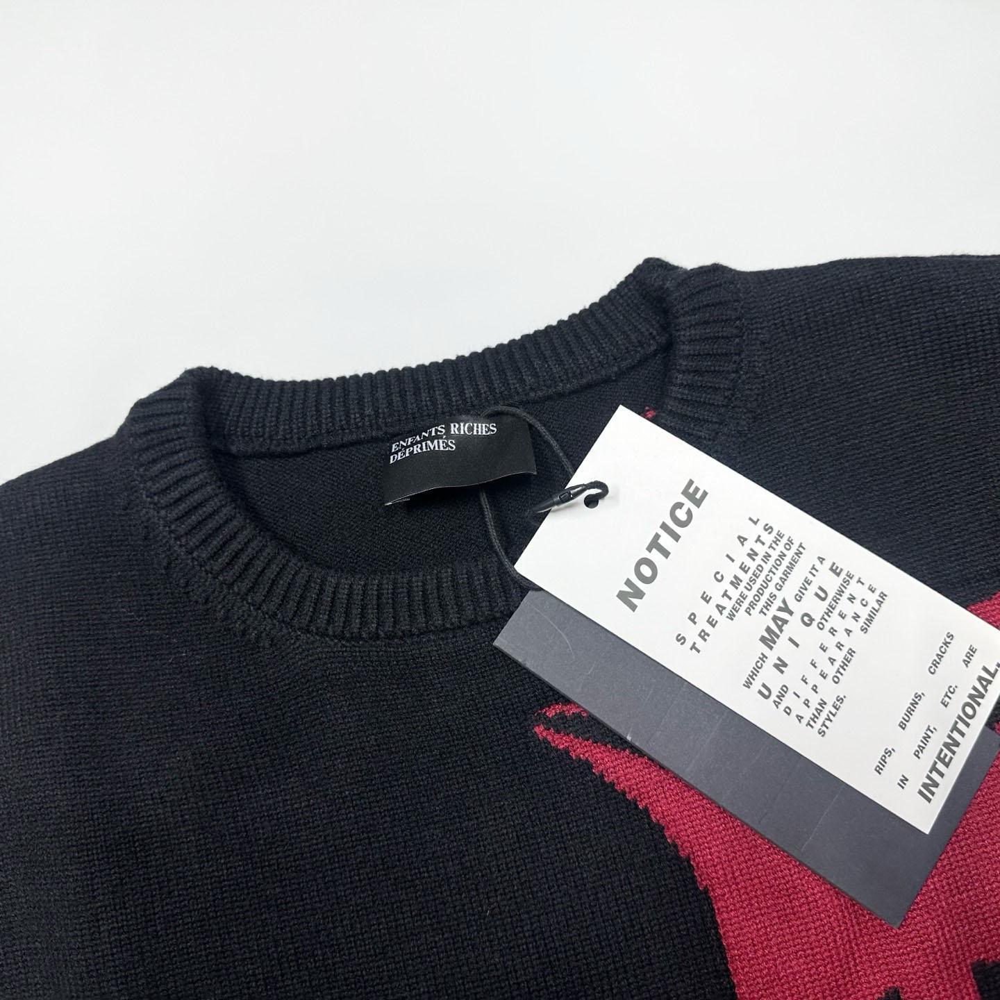 Enfants Riches Déprimés 77 (Tears) Sweater 'Black/Burgundy' - DesignerGu