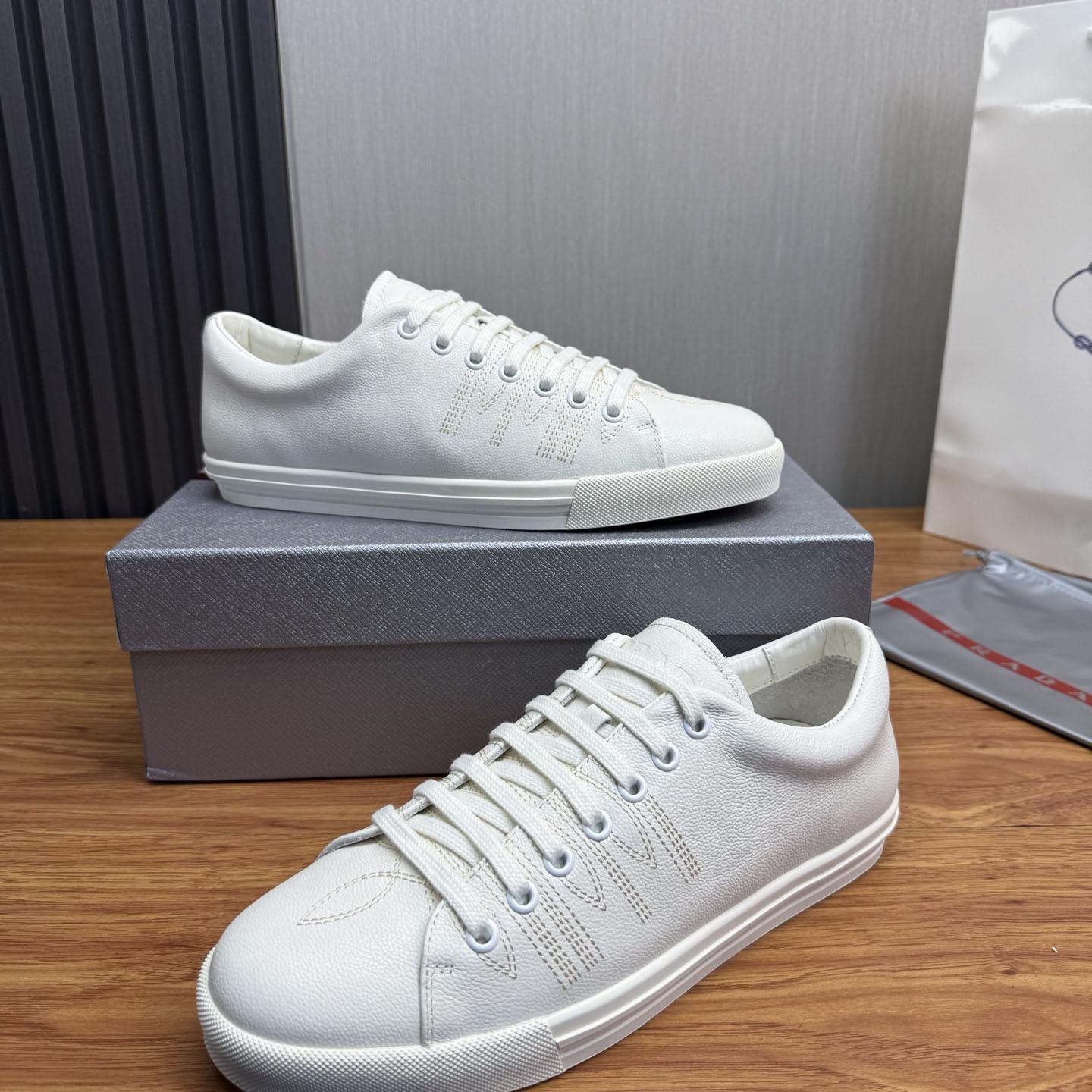 Prada Distressed Leather Sneakers - DesignerGu