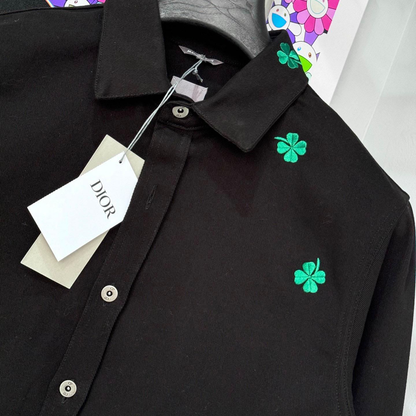 Dior Overshirt with Dior Clover Embroidery  - DesignerGu
