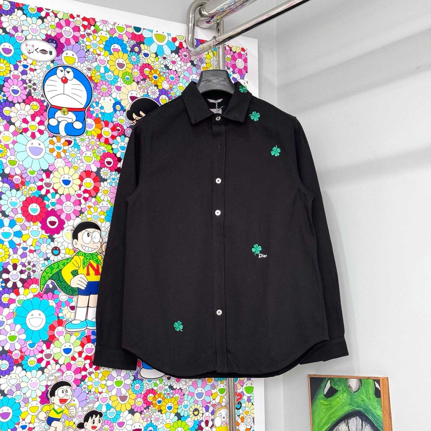 Dior Overshirt with Dior Clover Embroidery  - DesignerGu