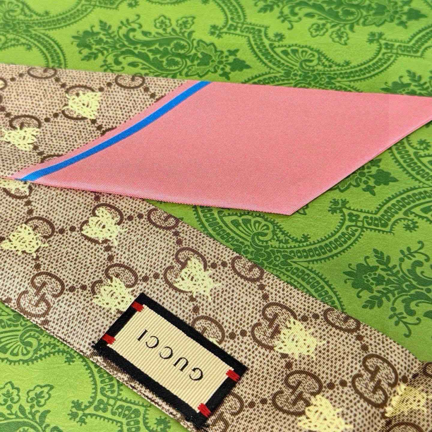 Gucci GG Jacquard Silk Scarf 6x90cm - DesignerGu